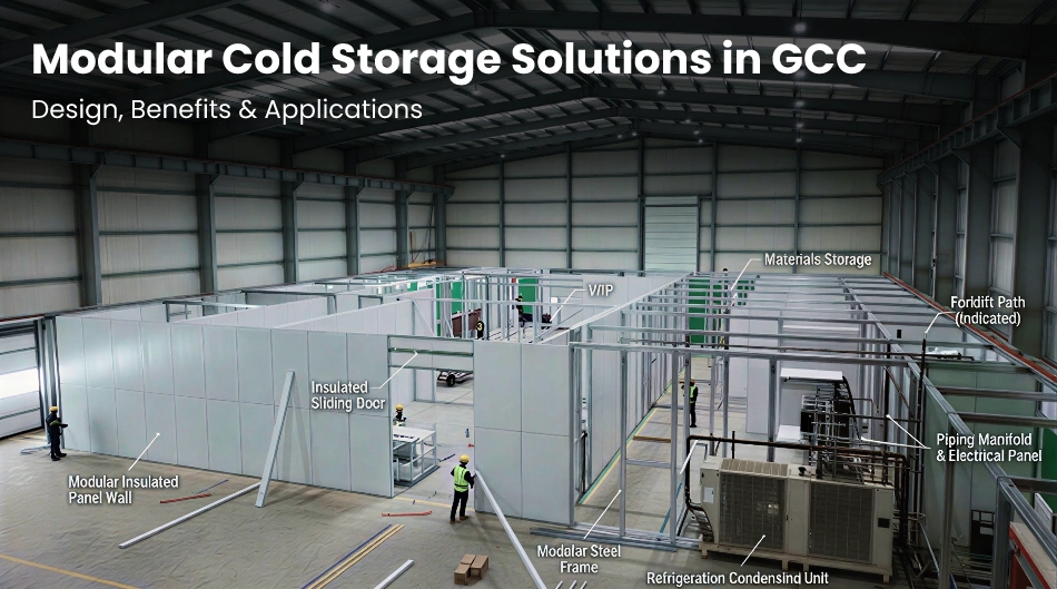 Modular cold storage facility designed for temperature-controlled applications in the GCC