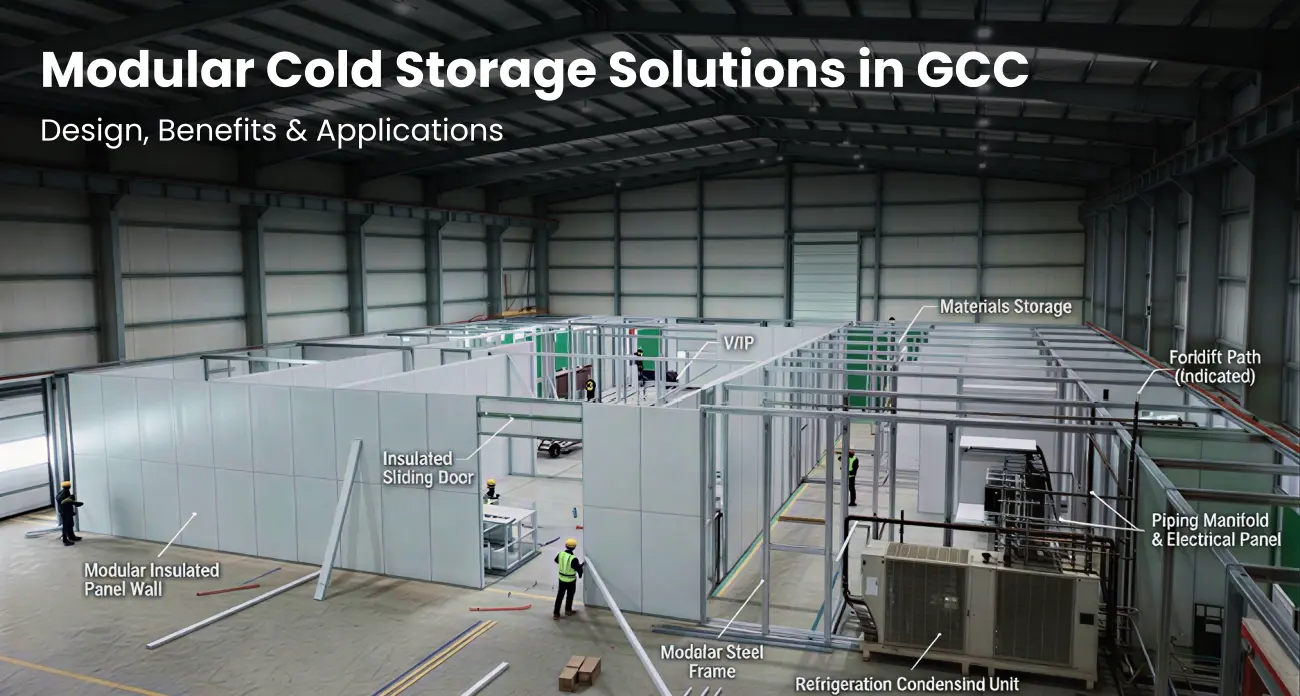 Modular cold storage facility designed for temperature-controlled applications in the GCC